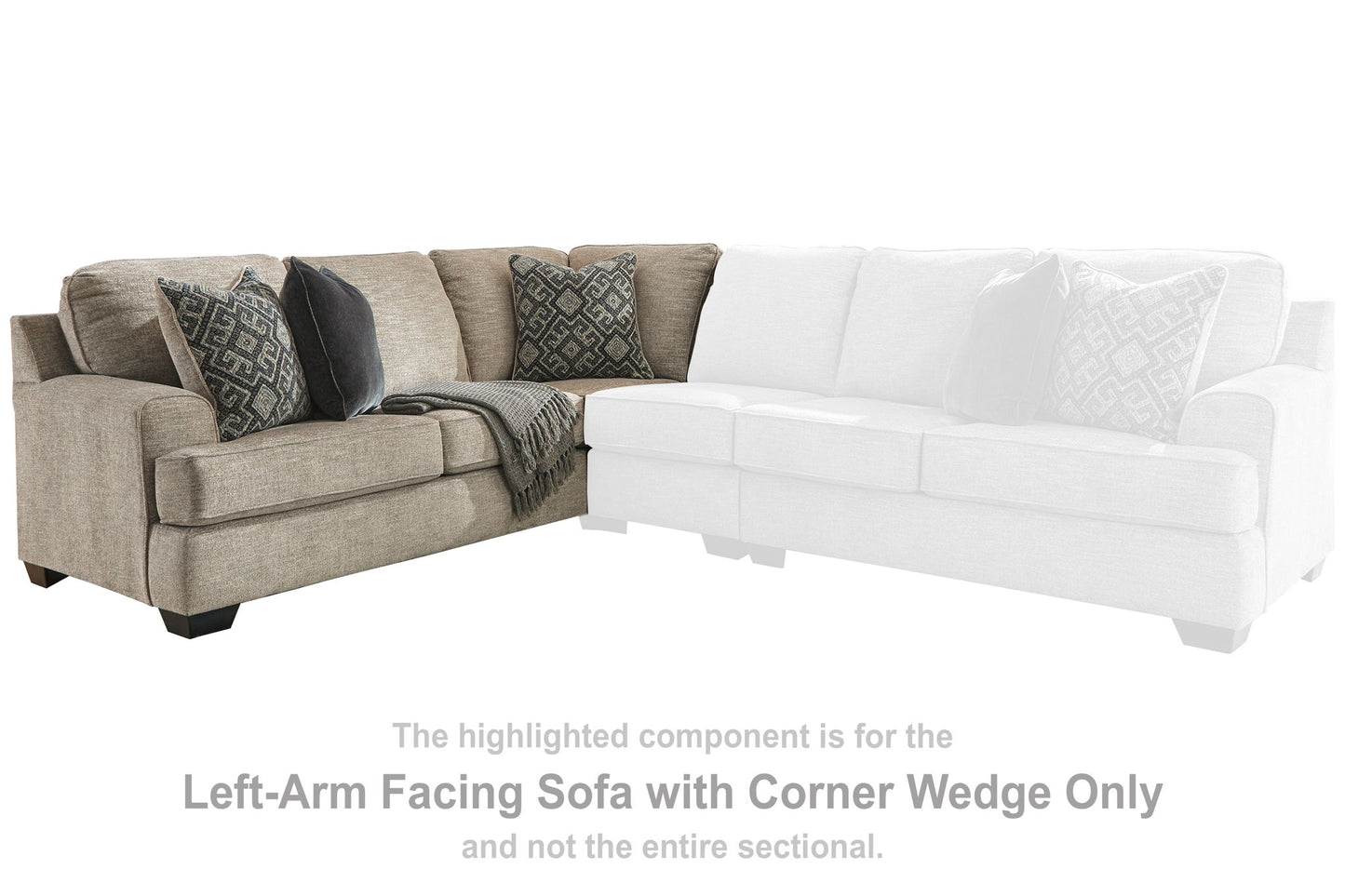 Bovarian - LAF Sofa w/Corner Wedge - Stone