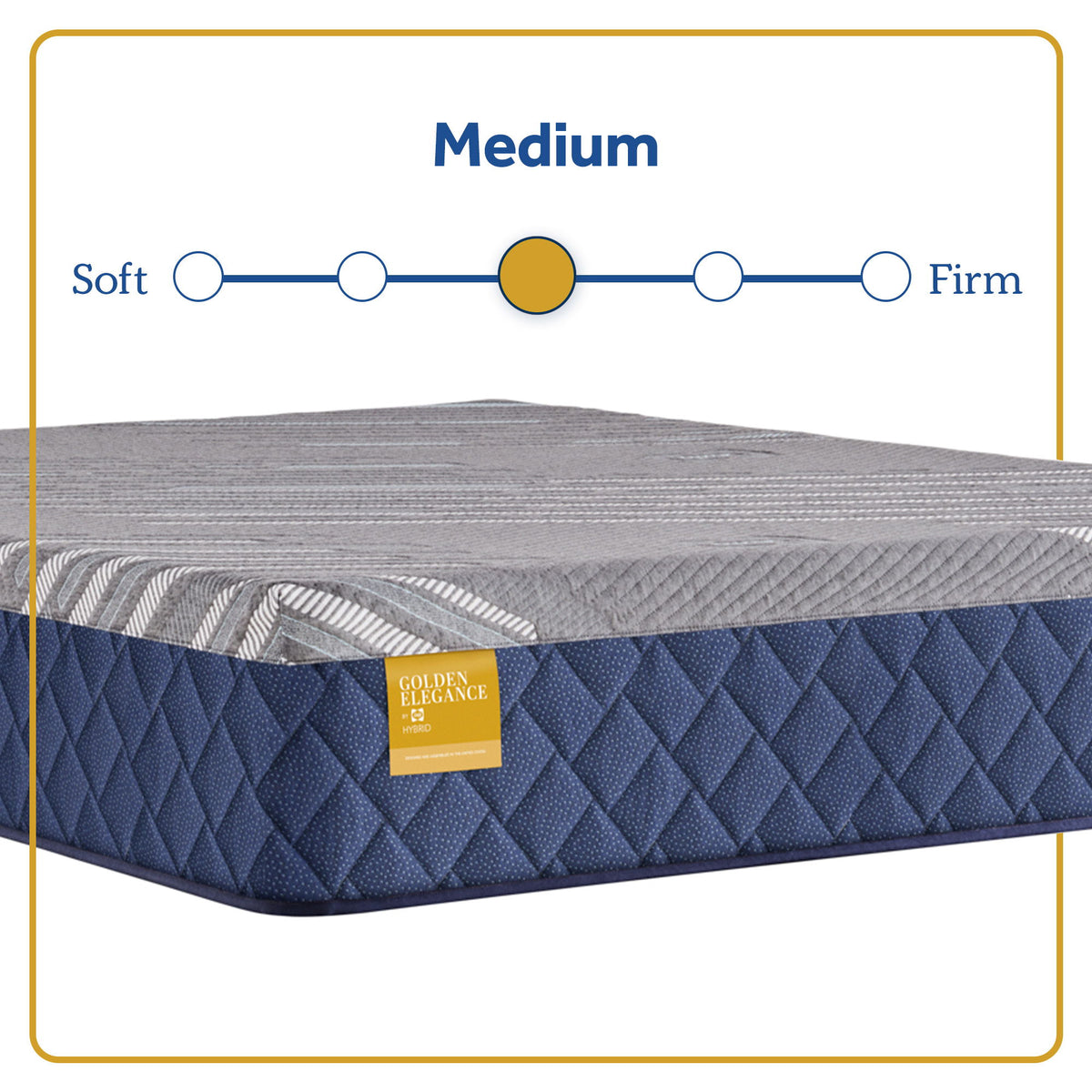 Golden Elegance - Bridgerton Medium Mattress - Split California King