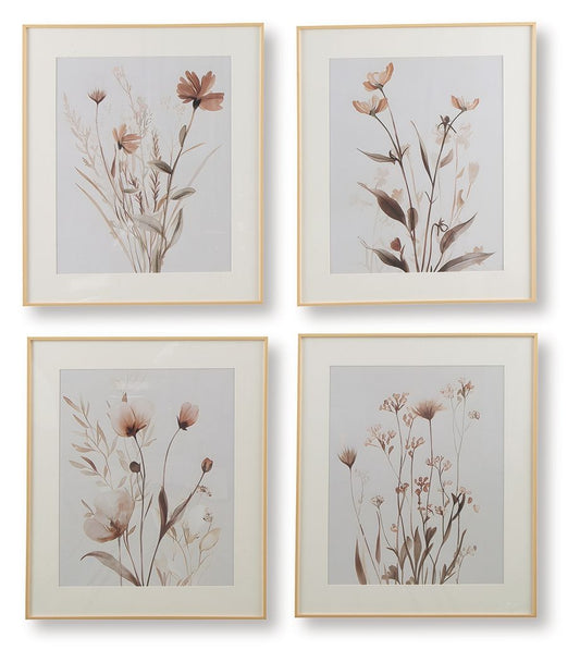 Chettings - Wall Art Set (Set of 4) - Beige / Gray / Blush