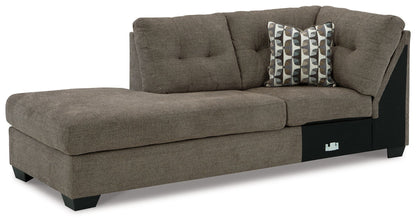 Mahoney - Laf Corner Chaise - Chocolate