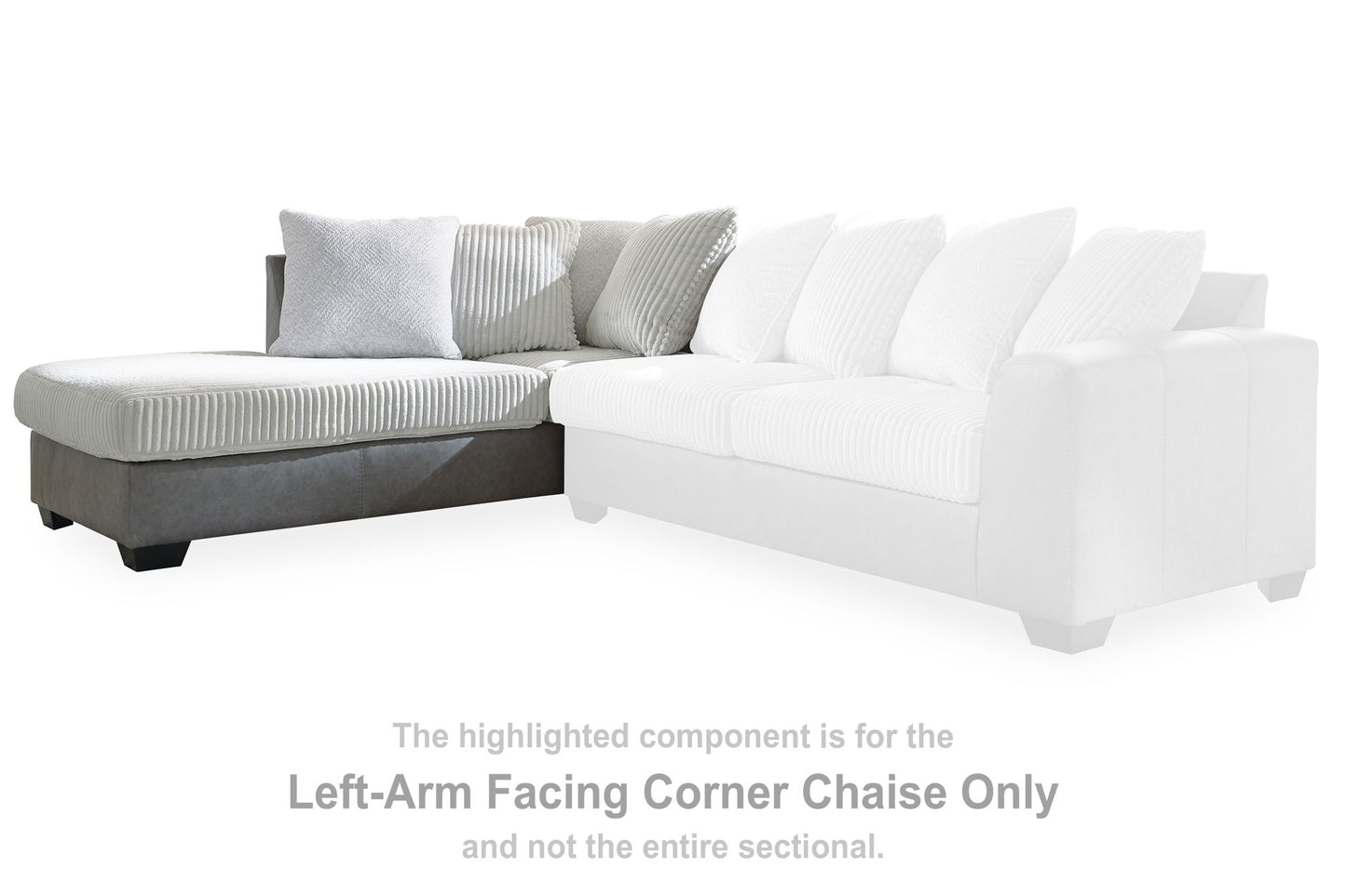 Clairette Court - Laf Corner Chaise - Alloy