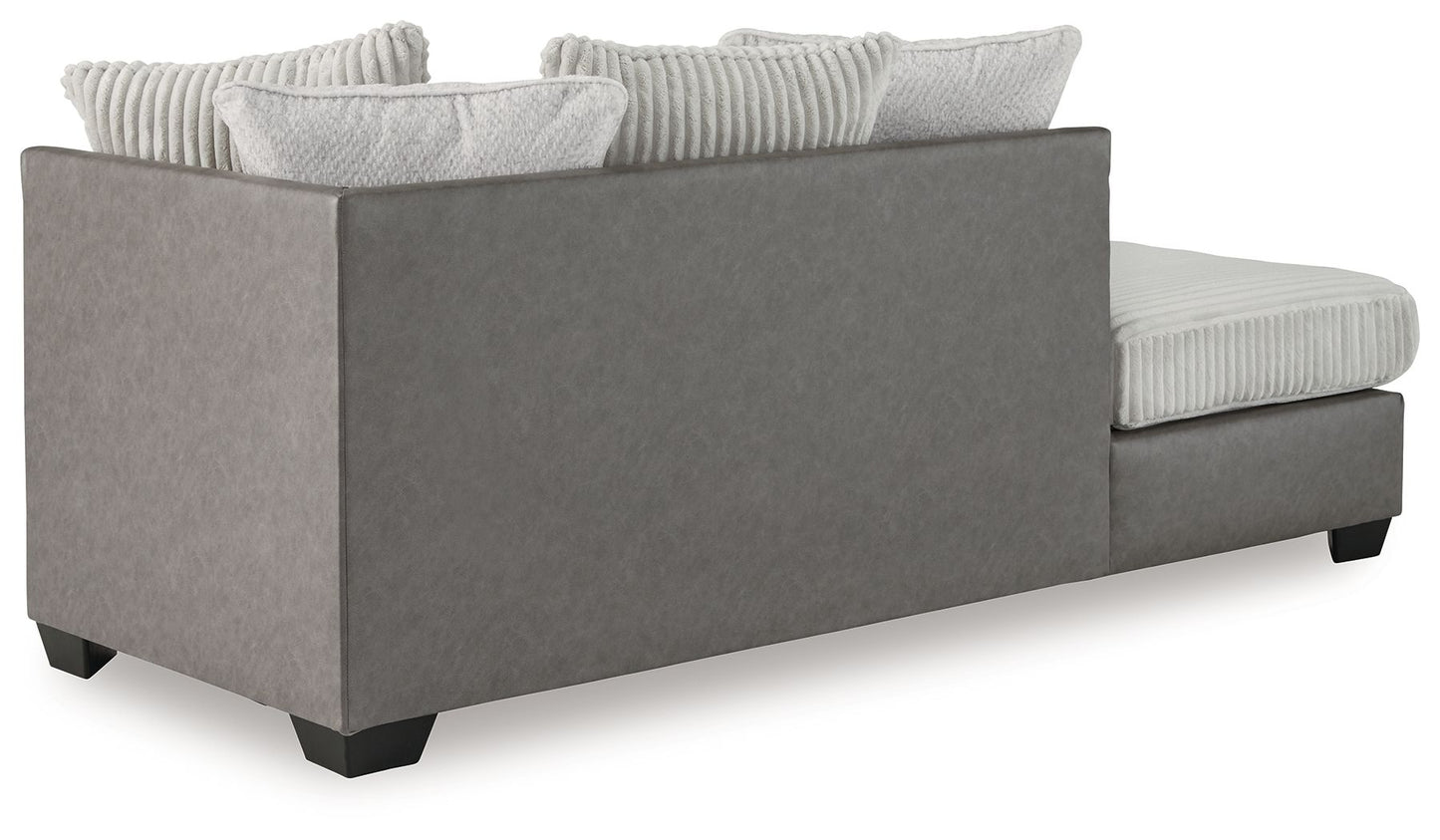 Clairette Court - Laf Corner Chaise - Alloy