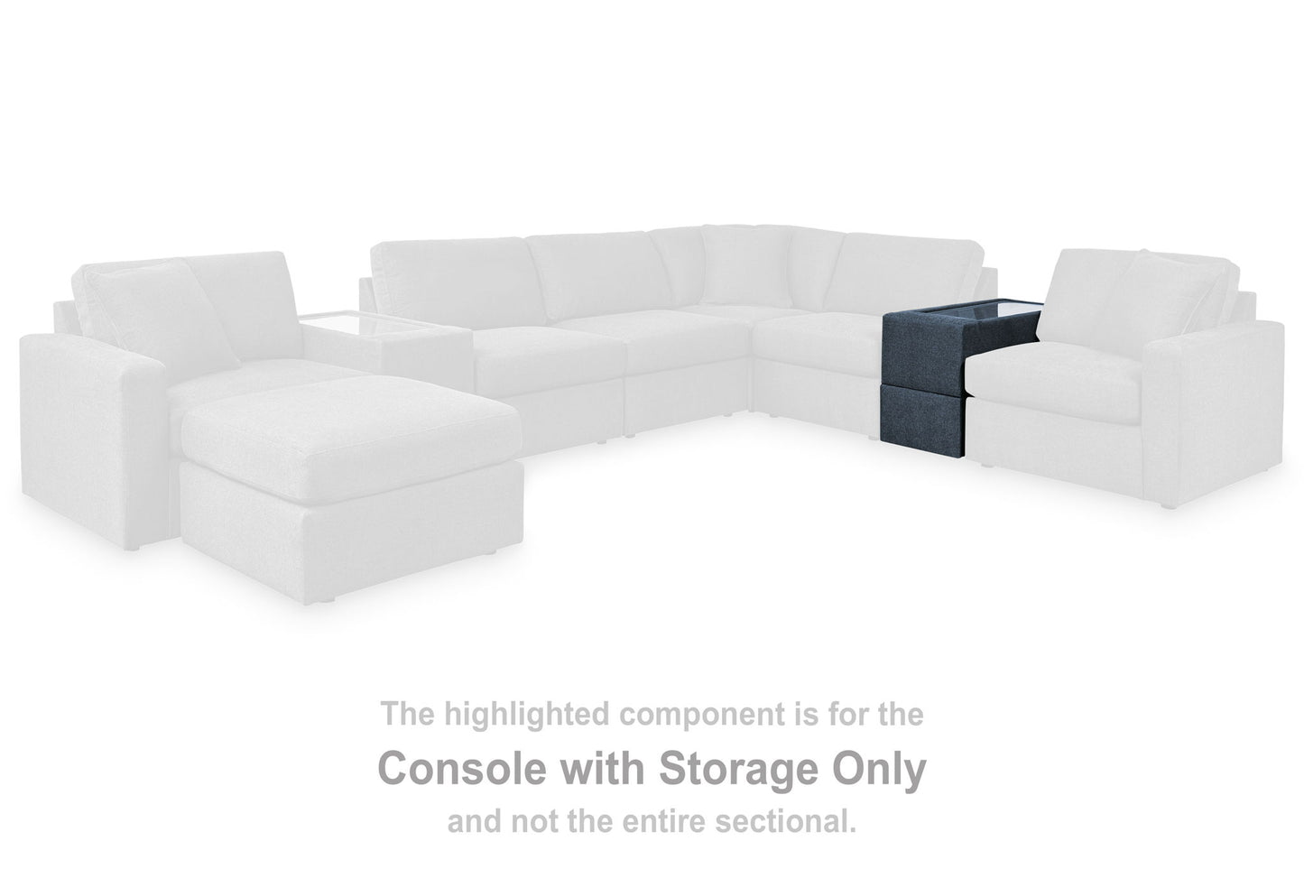 Modmax - Console With Storage - Fabric - Ink