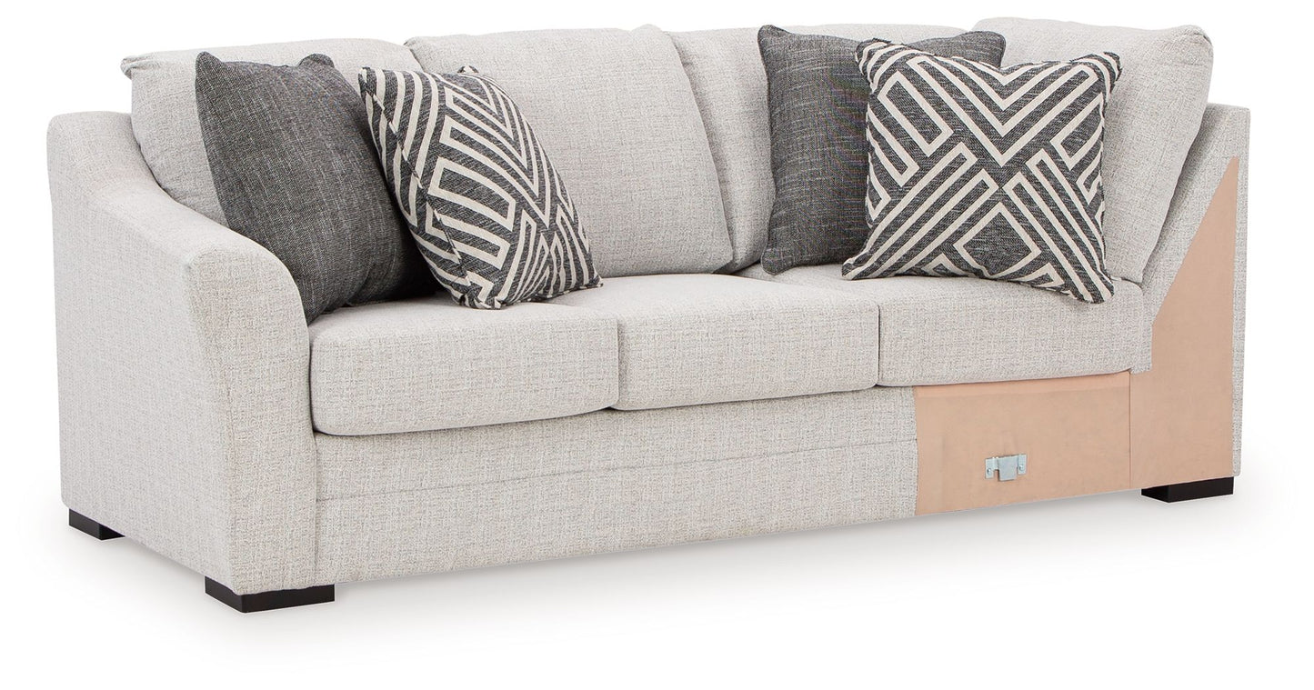 Koralynn - Laf Sofa with Corner Wedge - Stone