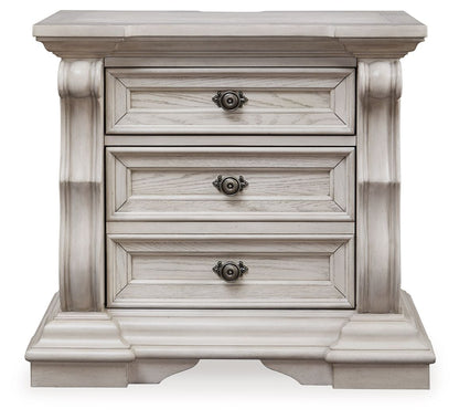 Bruchandi - Antique White - Three Drawer Night Stand