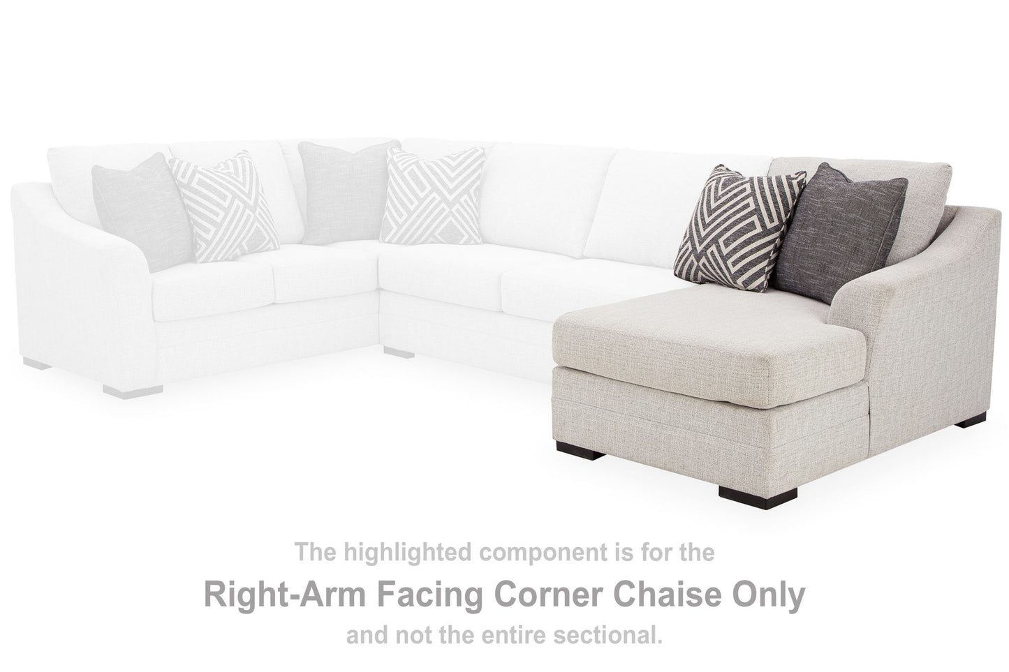 Koralynn - Raf Corner Chaise - Stone